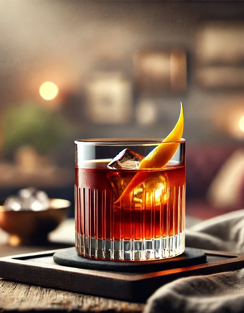 Boulevardier cocktail uten svarte elementer.